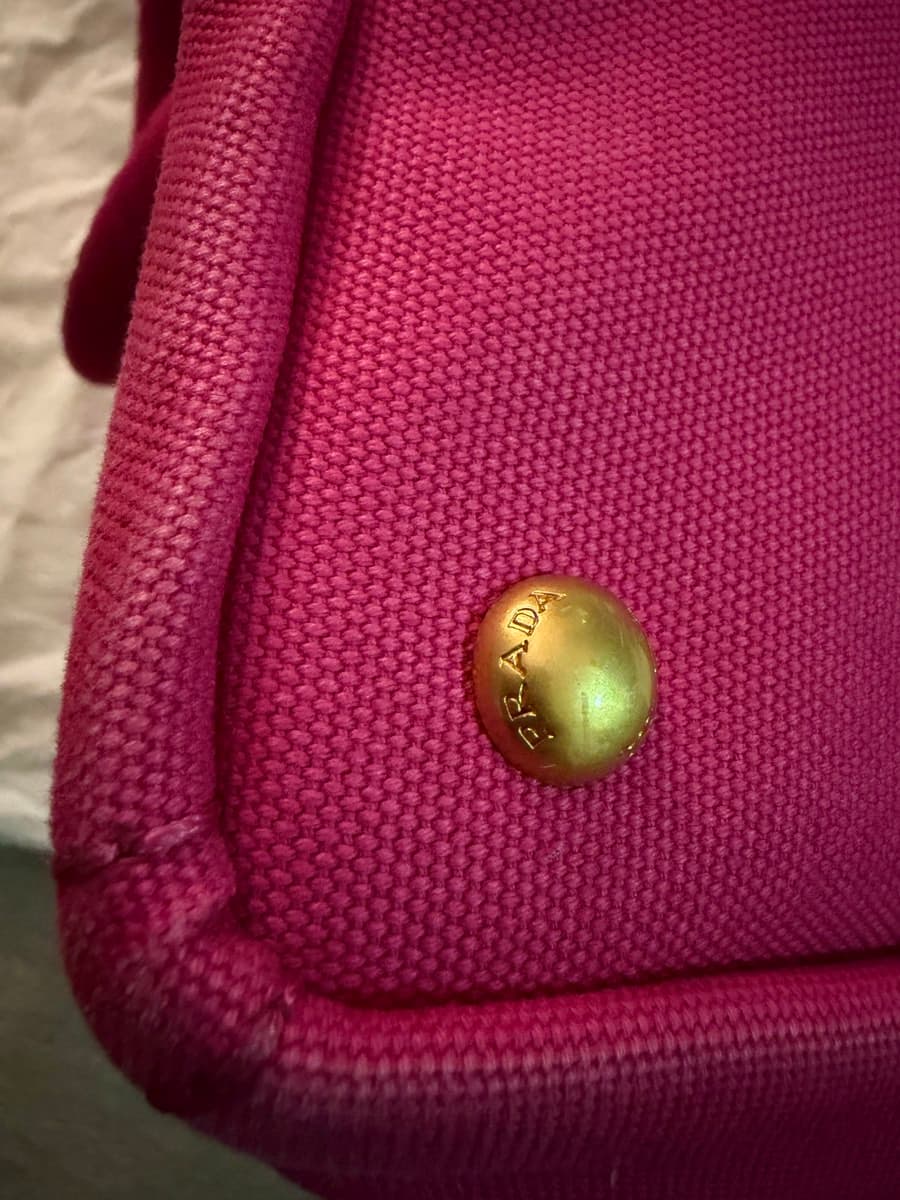Prada Canapa BN2642 Tote Bag Canvas Fuchsia Pink with Sling thumbnail 6