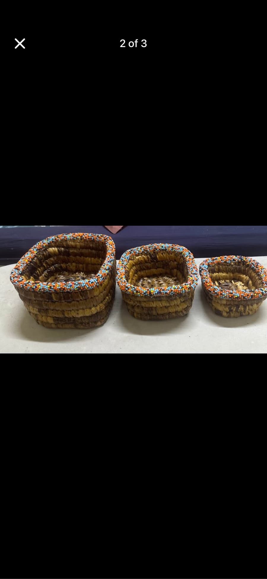 Set of Beaded Baskets thumbnail 2