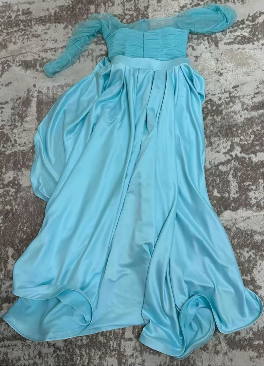 Aqua Blue Evening Gown