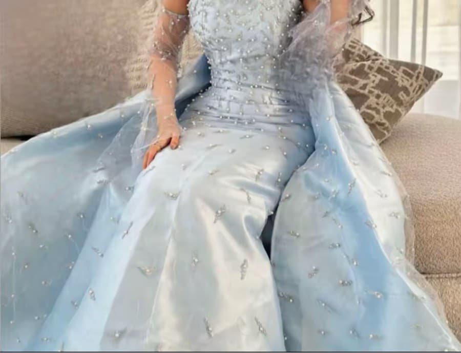 Embellished Blue Gown