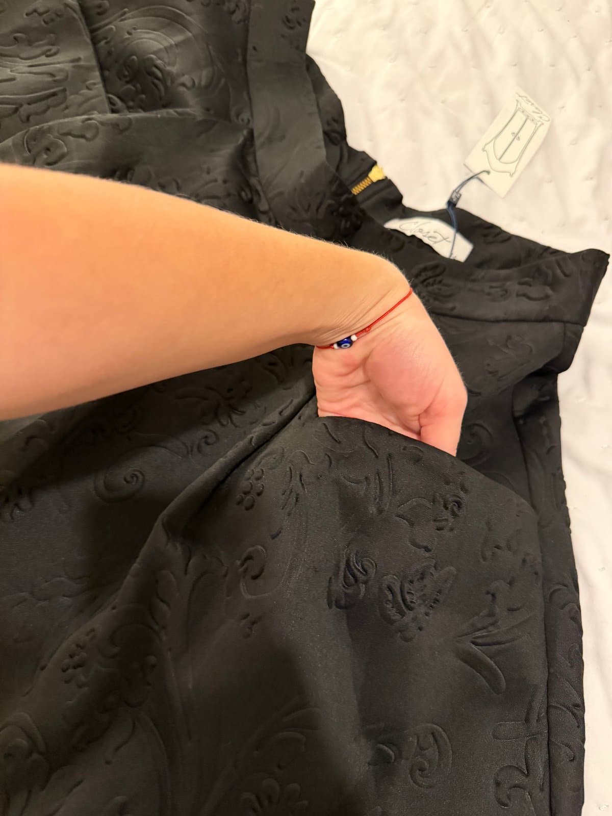 Closet Black Embossed Floral A-Line Midi Skirt – Size 14 – New With Tags thumbnail 3