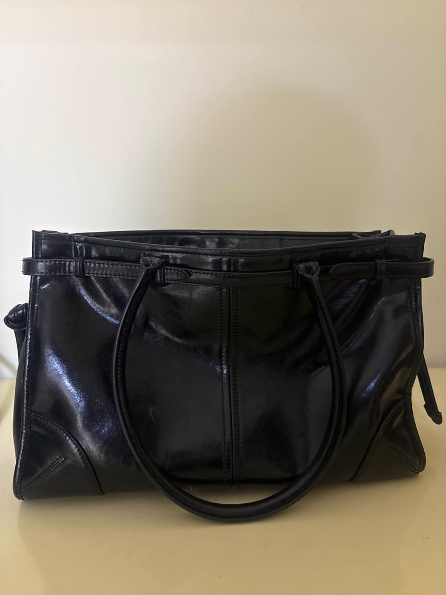 Prada Black Leather Tote thumbnail 3