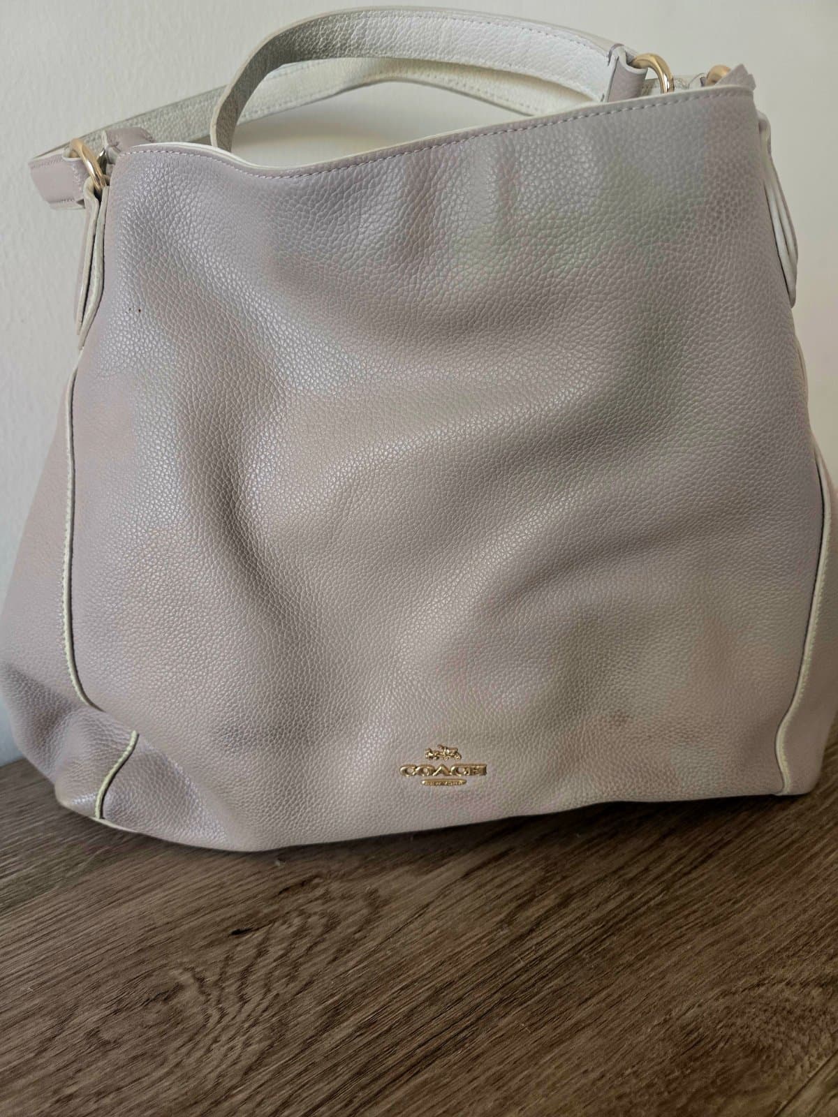 Coach Edie 31 Pebbled Leather Shoulder Bag - Light Greige / Birch Grey thumbnail 2