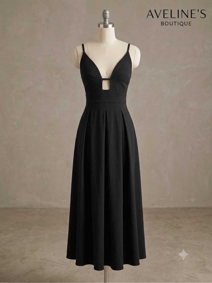 Free size Black Midi Cut-Out Dress