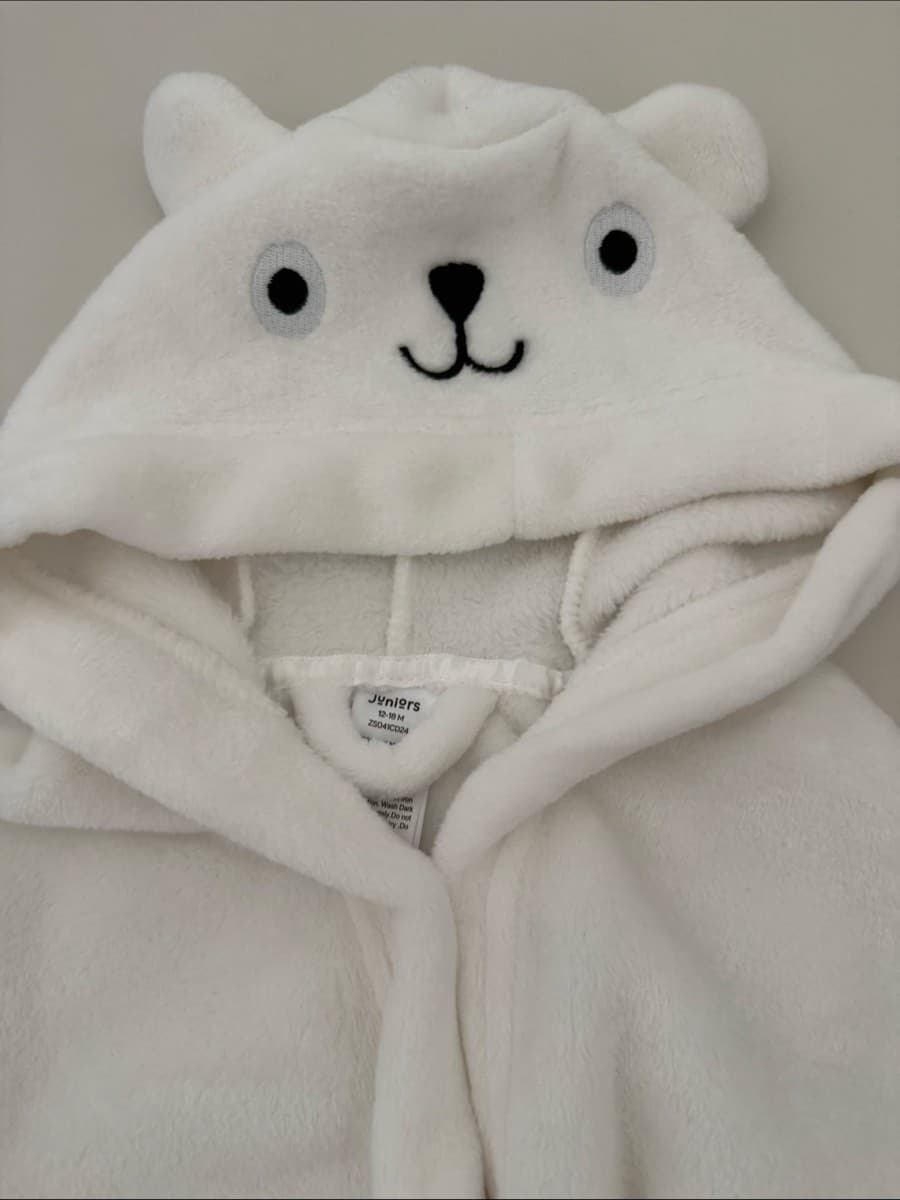 White Bear Hooded Robe 12-18M thumbnail 2
