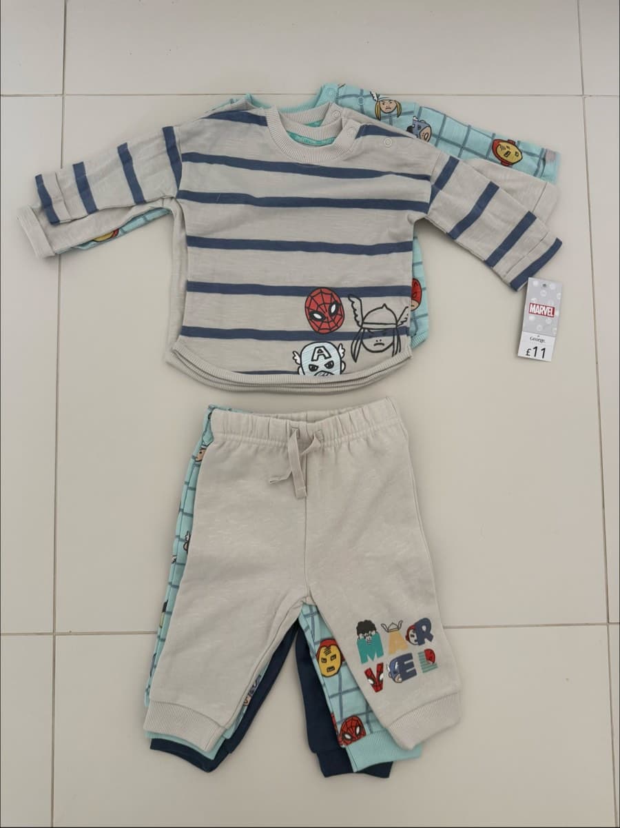 George Marvel Baby Set Bundle x3 Outfits