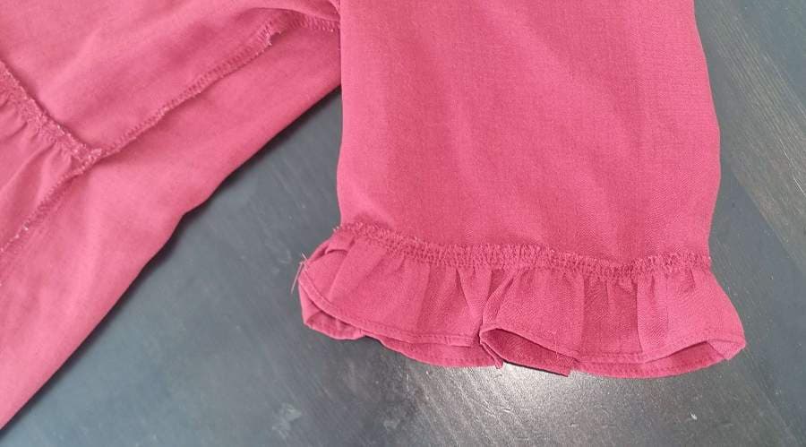 Reo - Burgundy Lace-Up Blouse thumbnail 6