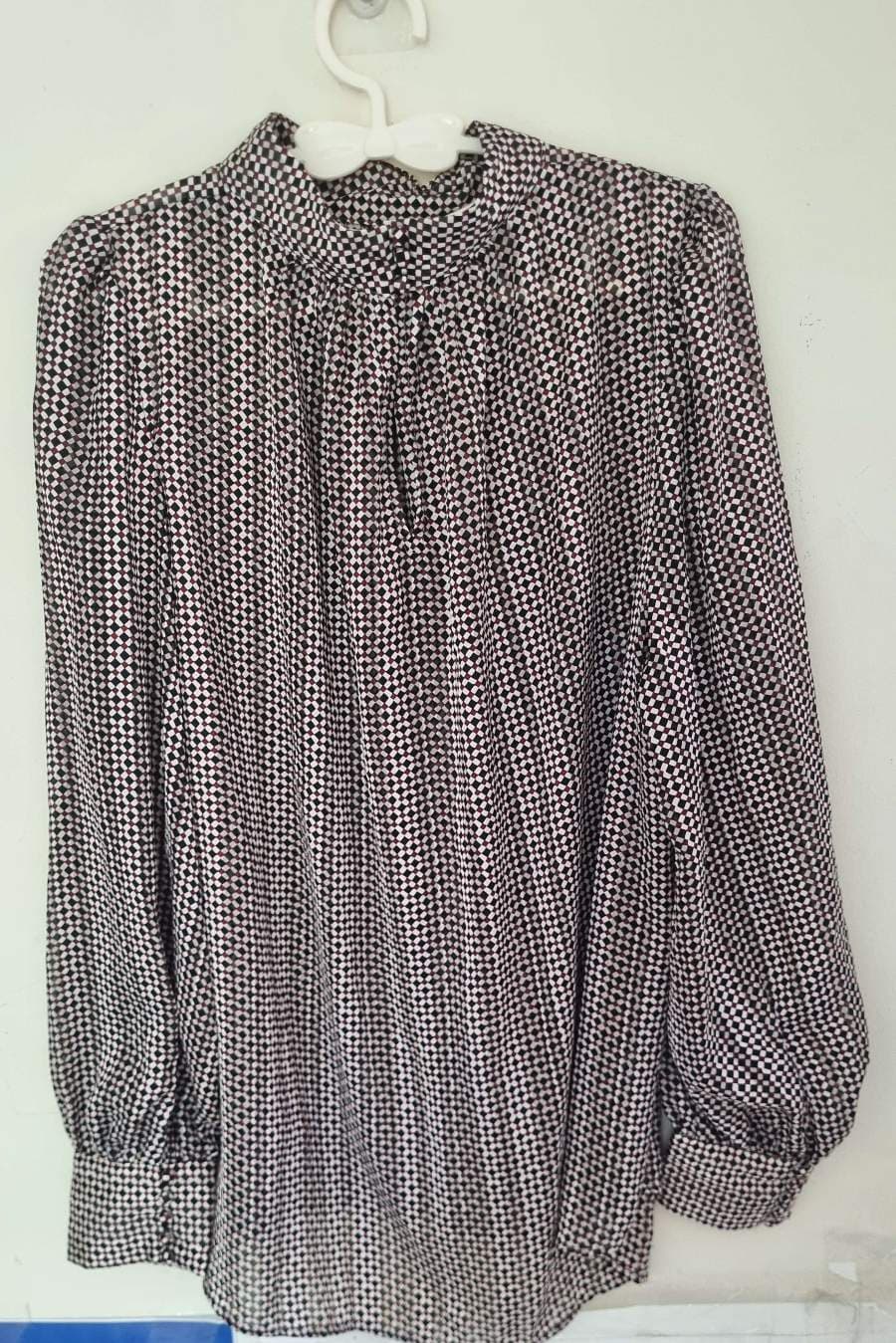 H&M Patterned High-Neck Blouse