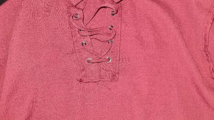 Reo - Burgundy Lace-Up Blouse thumbnail 8