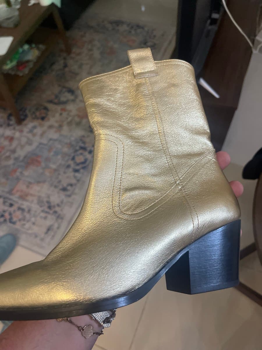 Staud Gold Leather Boots thumbnail 3