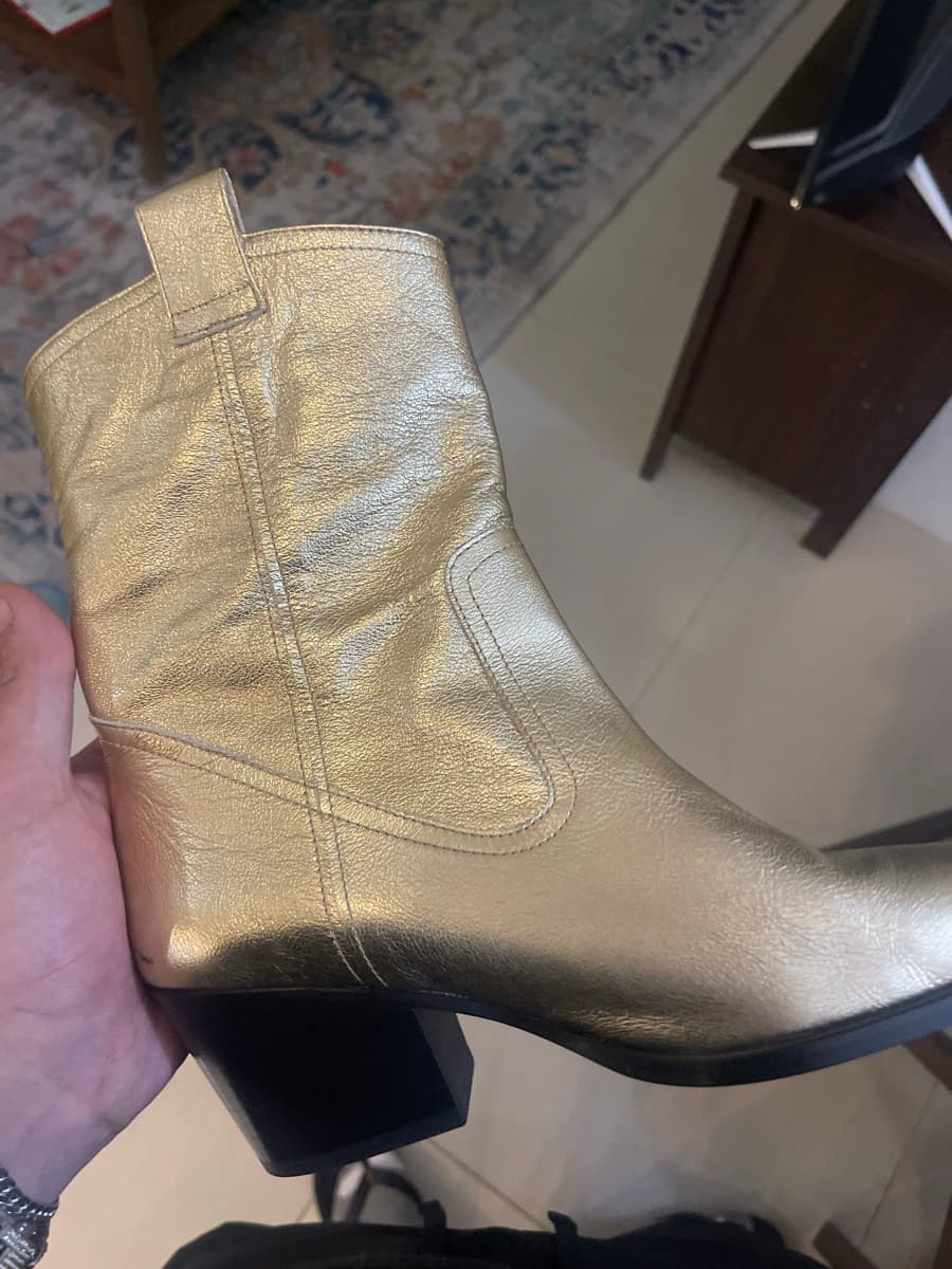 Staud Gold Leather Boots thumbnail 2