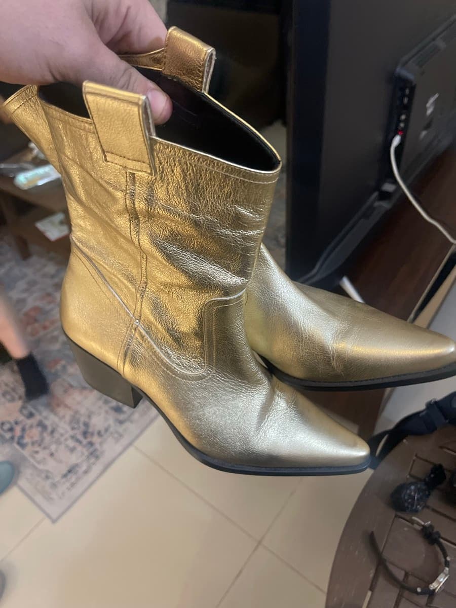 Staud Gold Leather Boots thumbnail 4