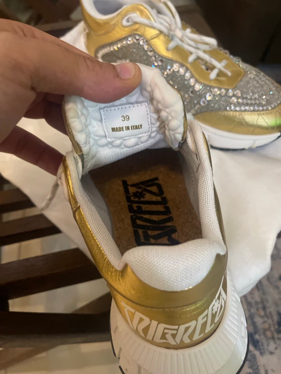 Versace Gold Crystal Sneakers thumbnail 6