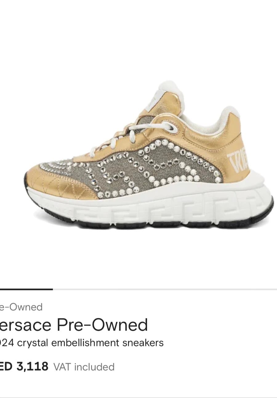 Versace Gold Crystal Sneakers thumbnail 10