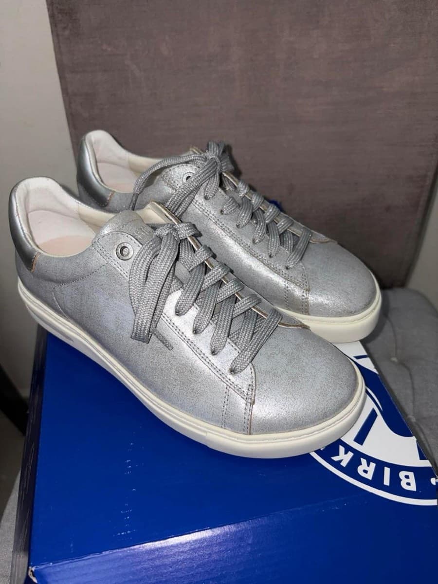 Birkenstock Silver Leather Sneakers thumbnail 4