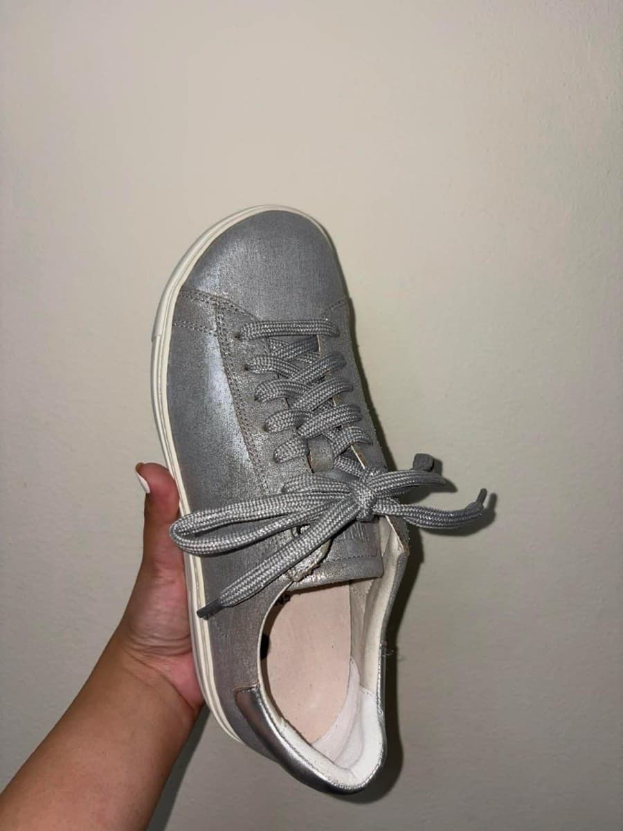 Birkenstock Silver Leather Sneakers thumbnail 3