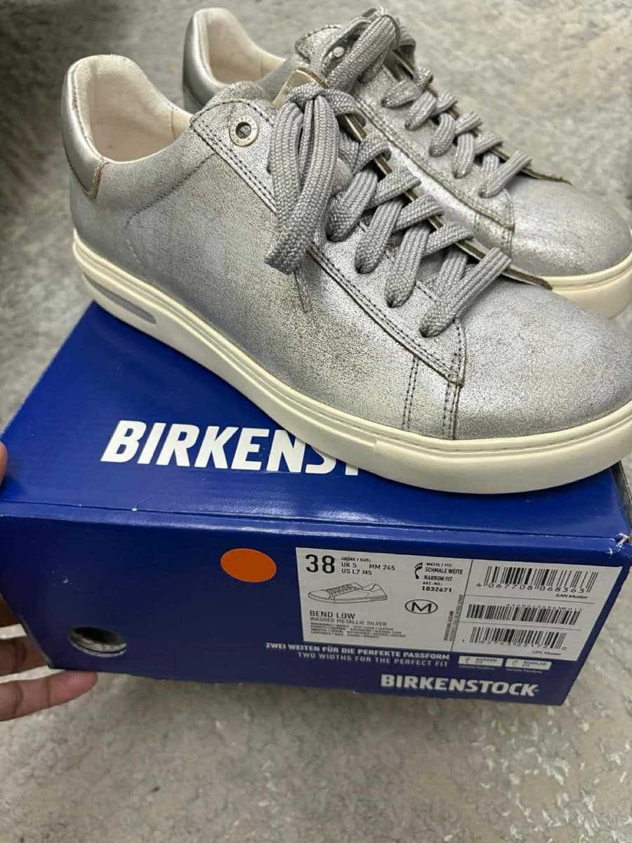 Birkenstock Silver Leather Sneakers thumbnail 7