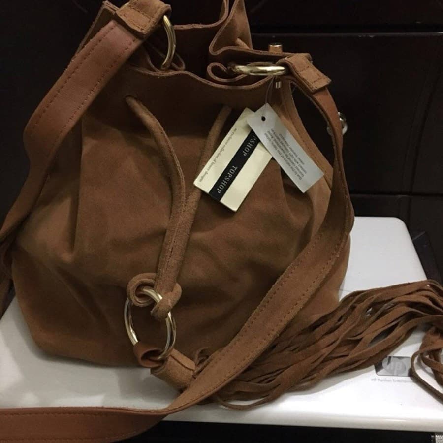 Topshop Suede Bucket Bag
