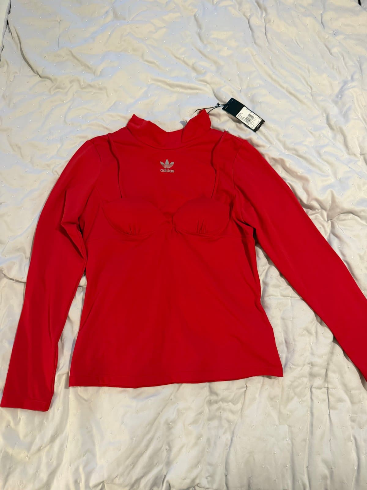 adidas Originals x Angel Chen Red Layered Corset Long-Sleeve Top – New With Tags thumbnail 5