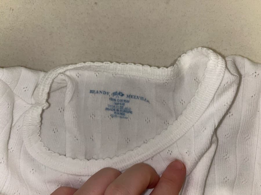 Brandy Melville White Ribbed long sleeve top 100% cotton one size thumbnail 3