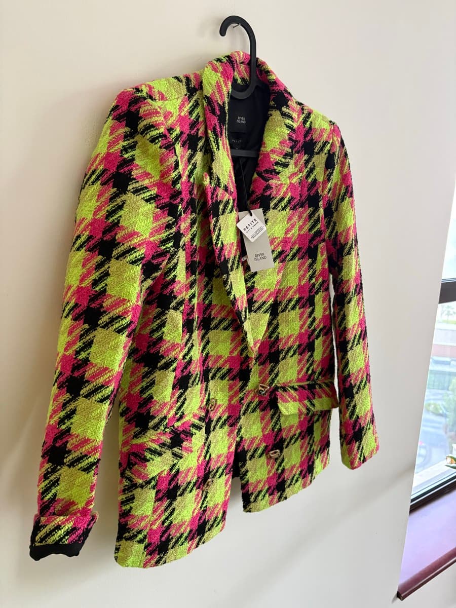 River Island Neon Check Blazer thumbnail 2