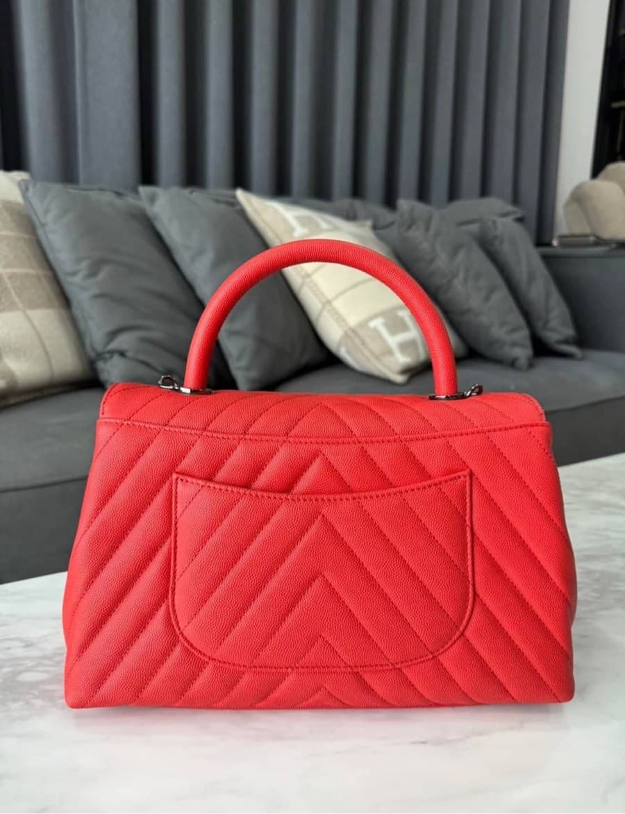 Chanel Red Caviar Top Handle thumbnail 2