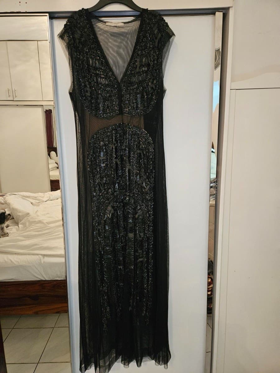 Black Sequin Embellished Maxi Dress - image 1