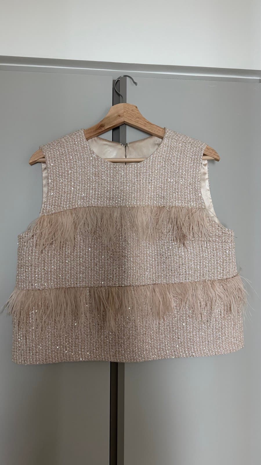 Feather Tweed Sleeveless Top