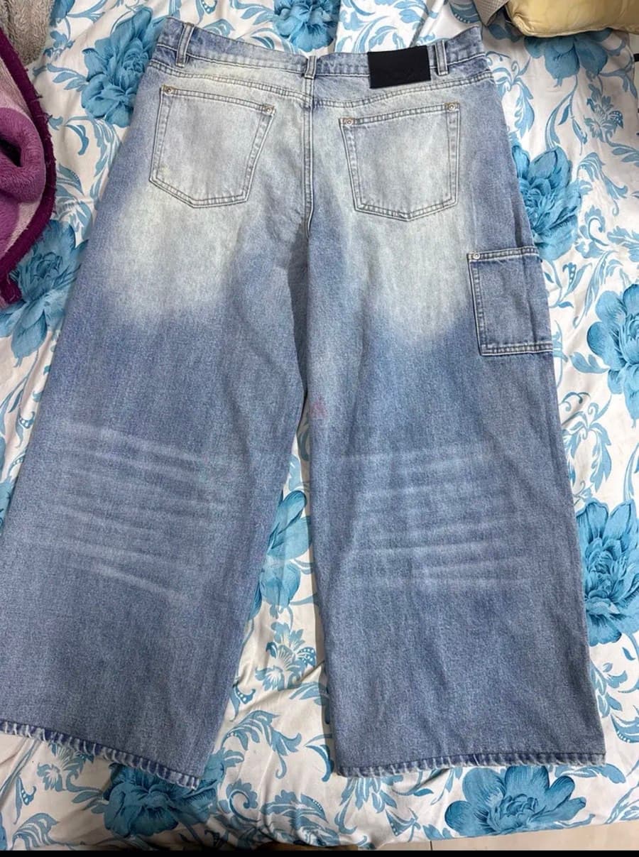 Blue washed baggy denim thumbnail 2