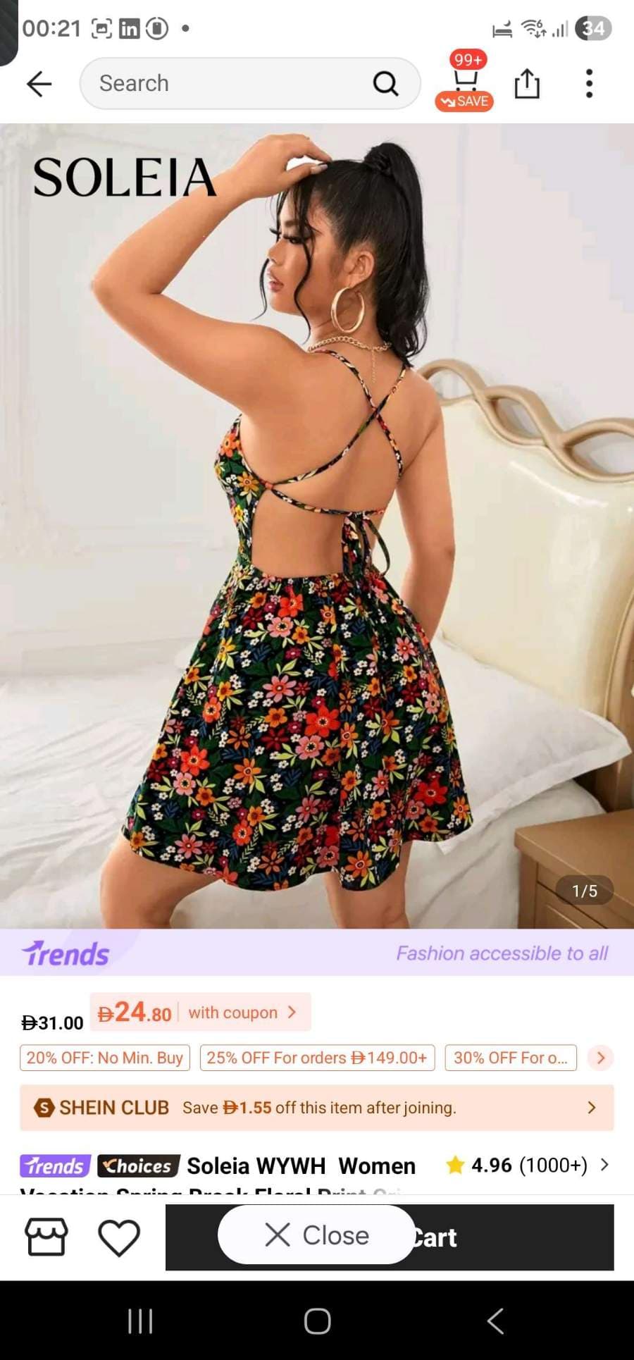 Soleia Floral Mini Dress thumbnail 2