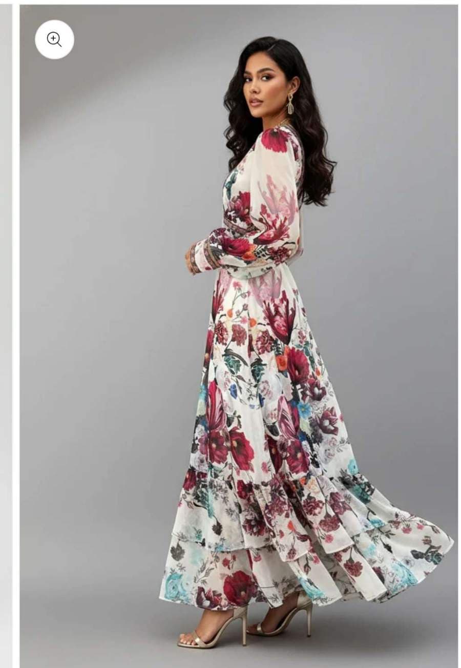 Floral V-Neck Maxi Dress thumbnail 3