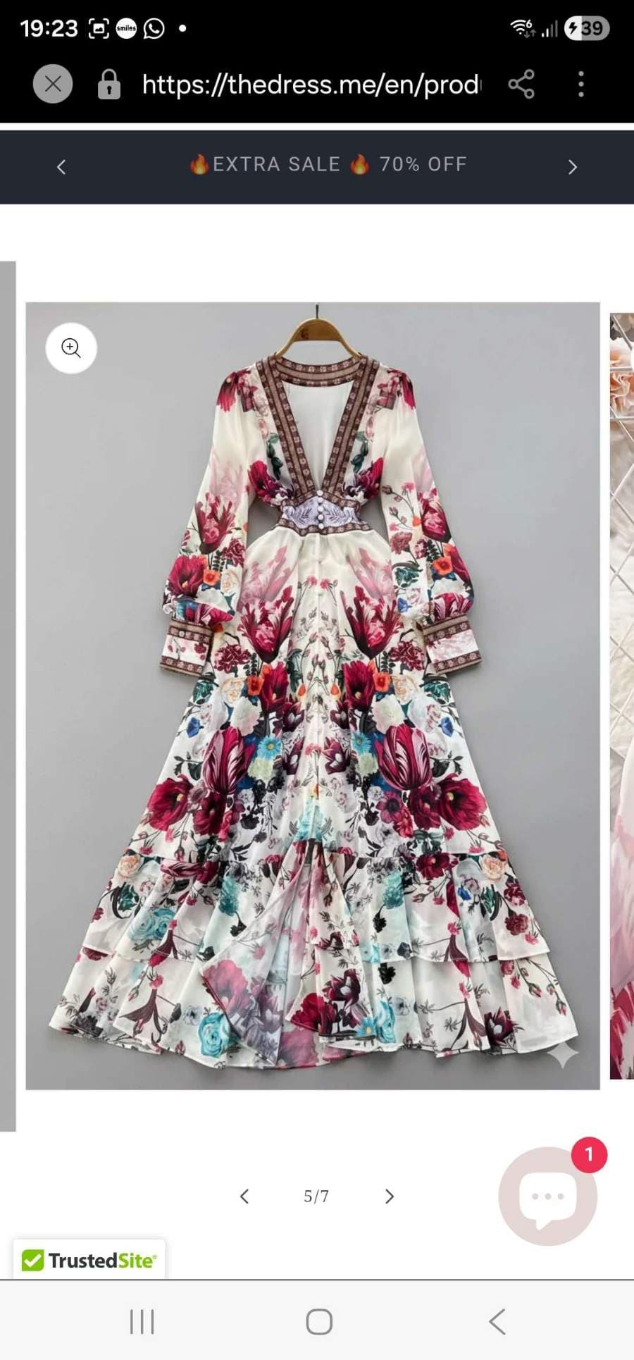 Floral V-Neck Maxi Dress thumbnail 2