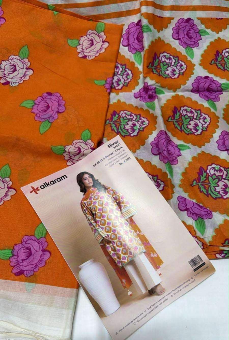 Orange Floral Printed Tunic thumbnail 2