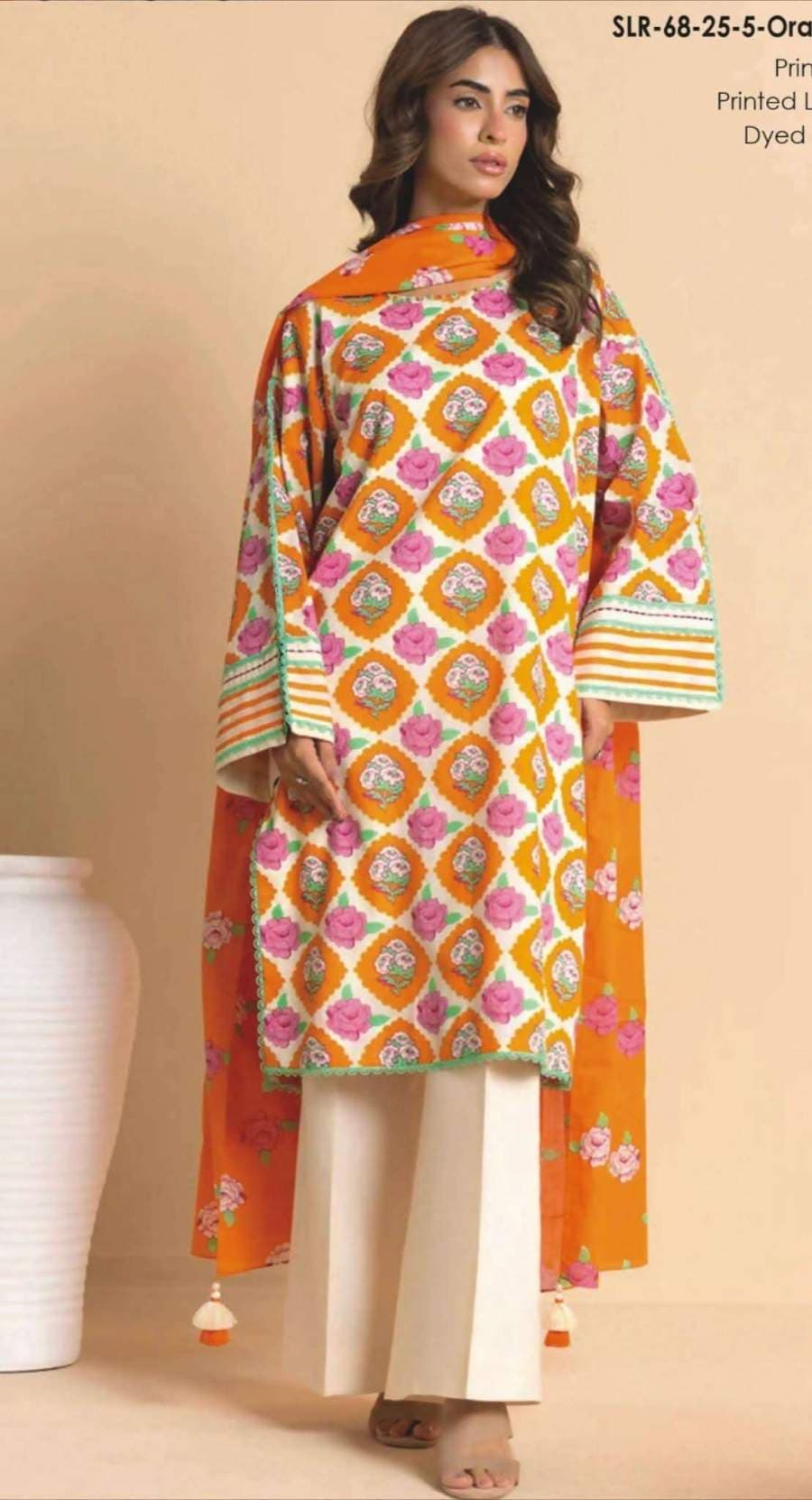 Orange Floral Printed Tunic - image 1