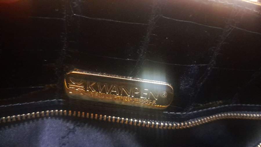 Black Croc-Embossed Top Handle Bag thumbnail 5