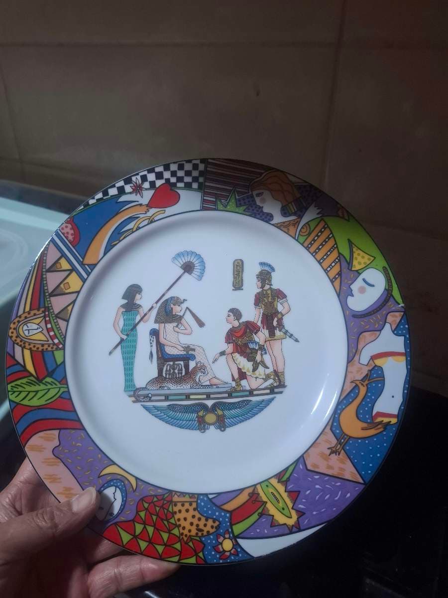 Vintage Crete Decorative Plate 24k gold plated thumbnail 3