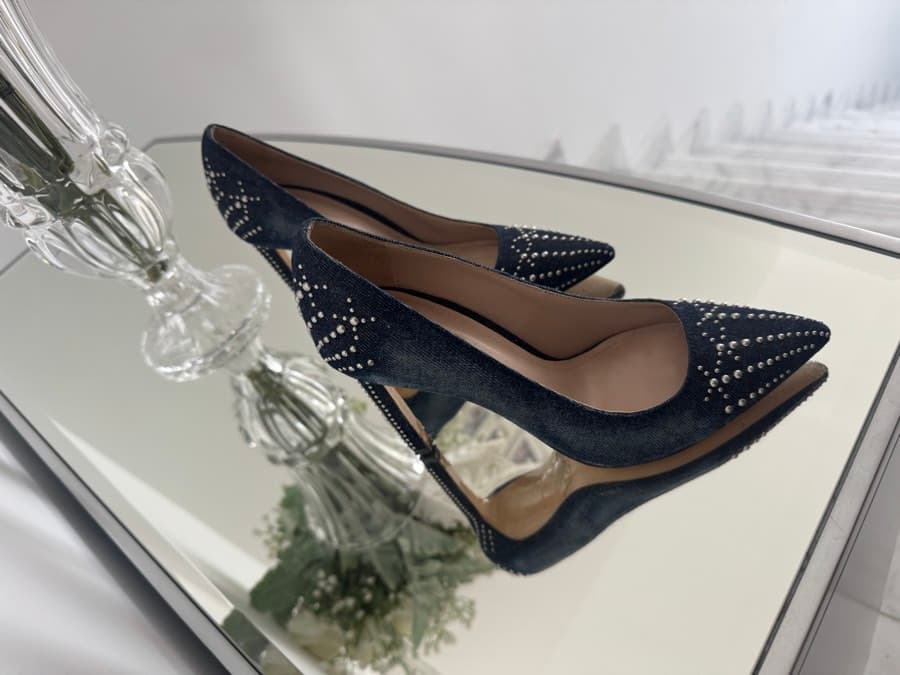 Diesel Denim Studded Pointed Pumps thumbnail 3