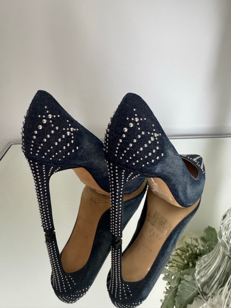 Diesel Denim Studded Pointed Pumps thumbnail 2