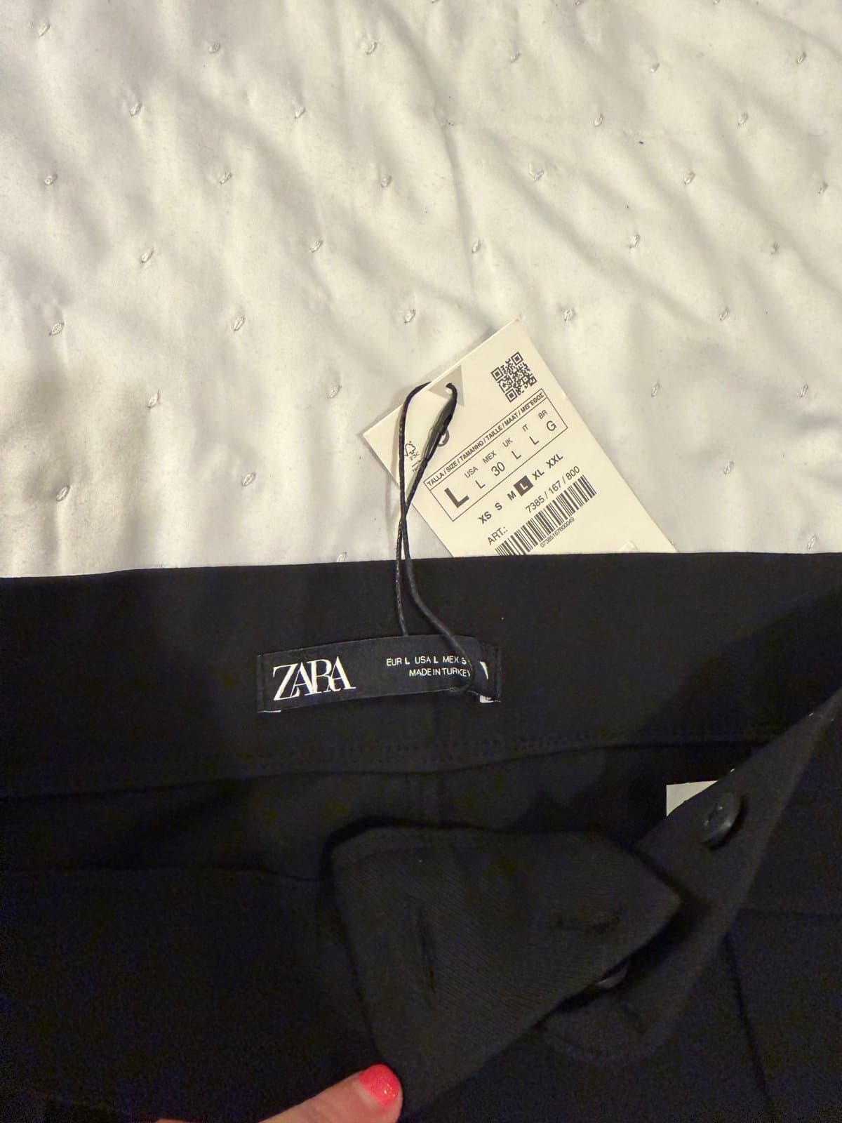 Zara Black Tailored Flared Trousers – Size L – New With Tags thumbnail 3