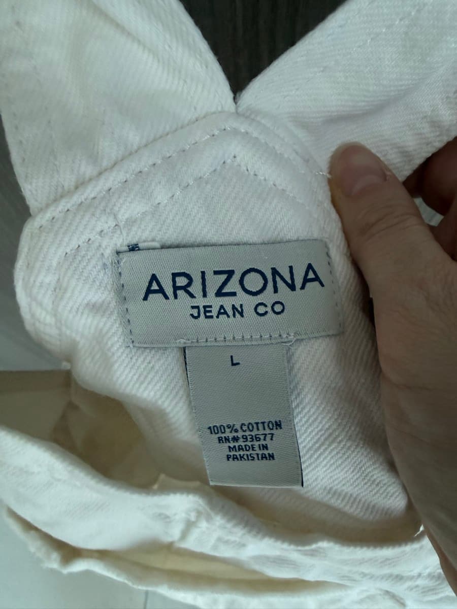 White Denim Overalls Shorts thumbnail 3