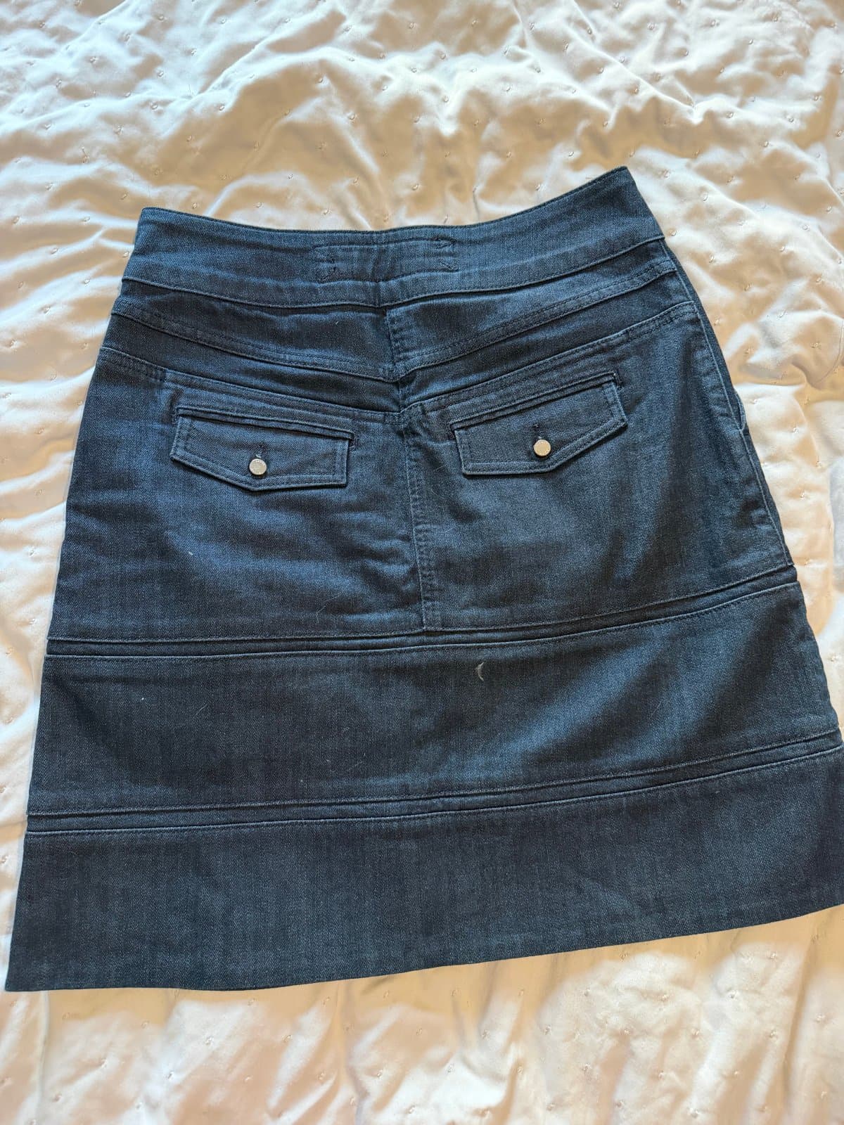 Karen Millen Dark Denim Button-Front A-Line Skirt – UK 10 thumbnail 3