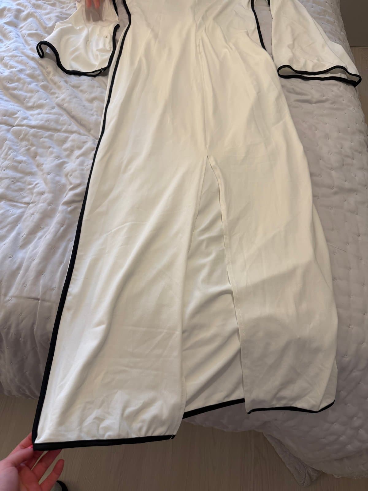SHEIN White & Black Contrast Trim Maxi Dress – Size L (UK 12–14) thumbnail 3