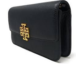 Tory Burch Britten Small Adjustable Shoulder Bag (Black Pebbled Leather) thumbnail 3