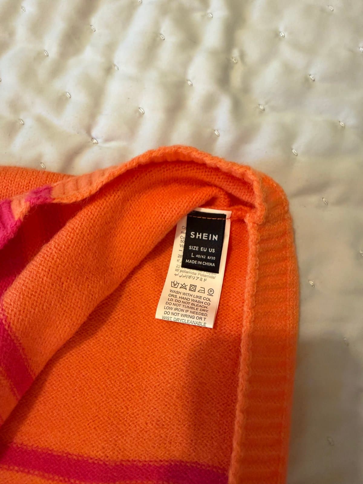 SHEIN Striped Knit Midi Dress – Pink & Orange – Size L thumbnail 4