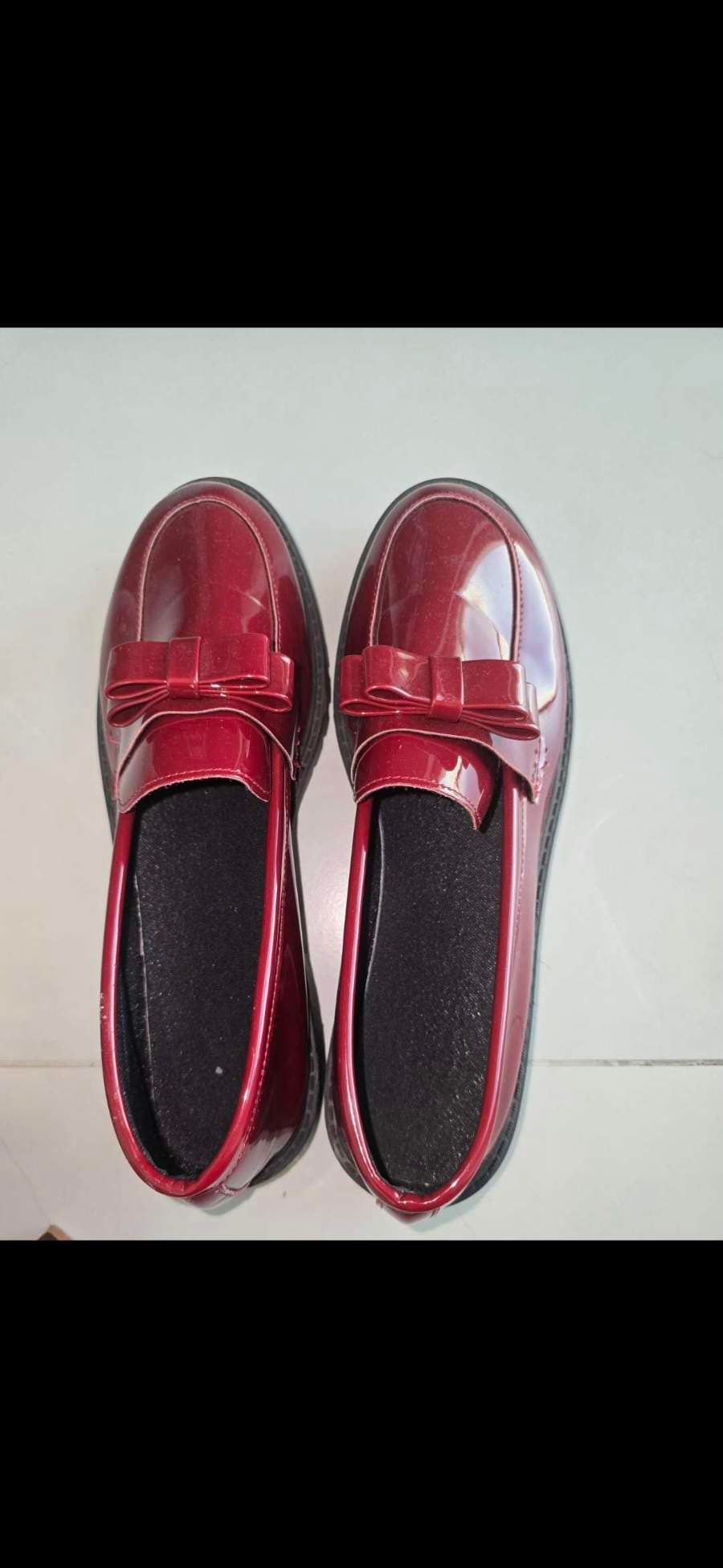 Red Patent Bow Loafers