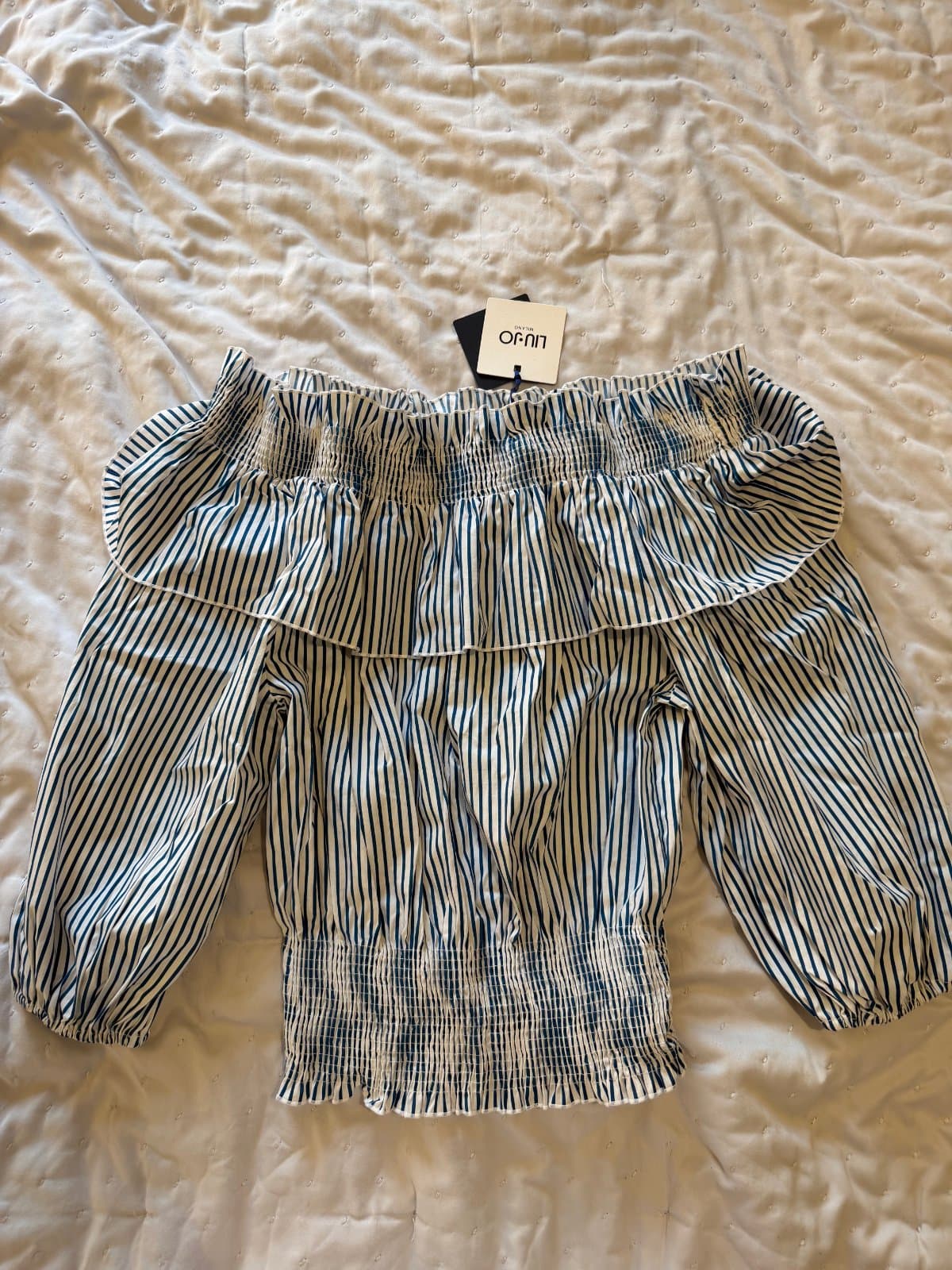 Liu Jo Milano - Off-shoulder / bardot striped blouse thumbnail 3