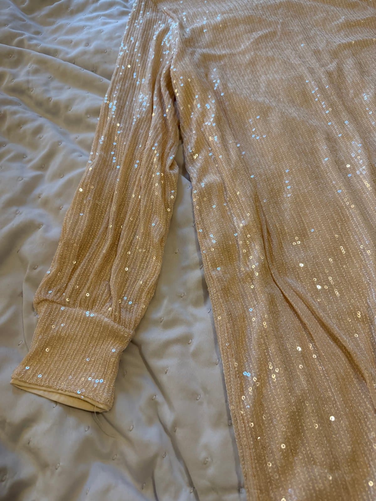 H&M Gold Sequin Dress | Size M | Long Sleeve Evening Party Dress thumbnail 4