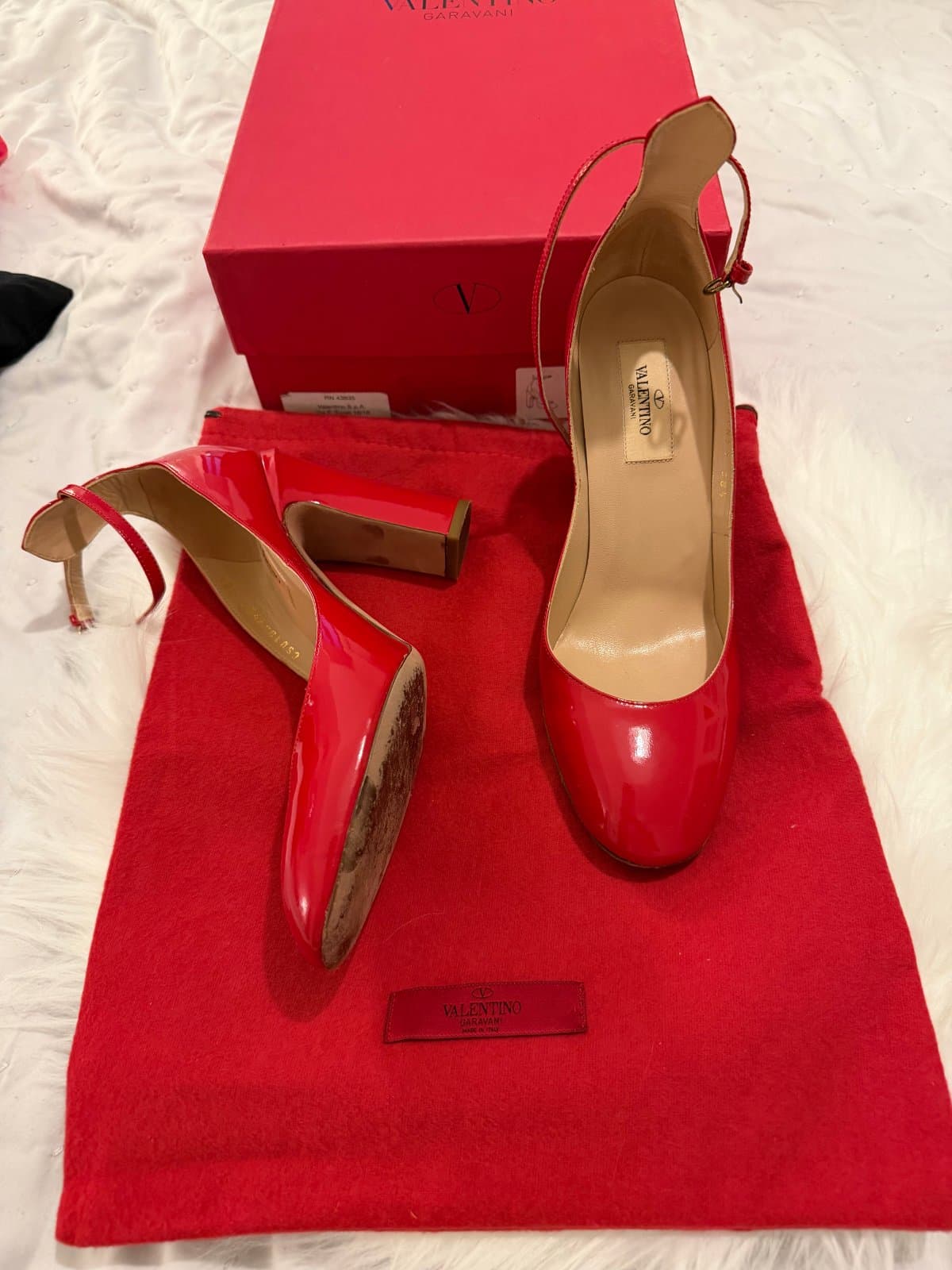 Valentino Garavani Red Patent Leather Heels - Size 38.5 ❤️ thumbnail 2