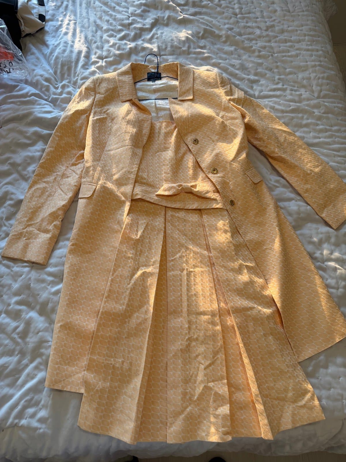 IPEKYOL patterned dress with matching jacket-style overlay Peach color thumbnail 3