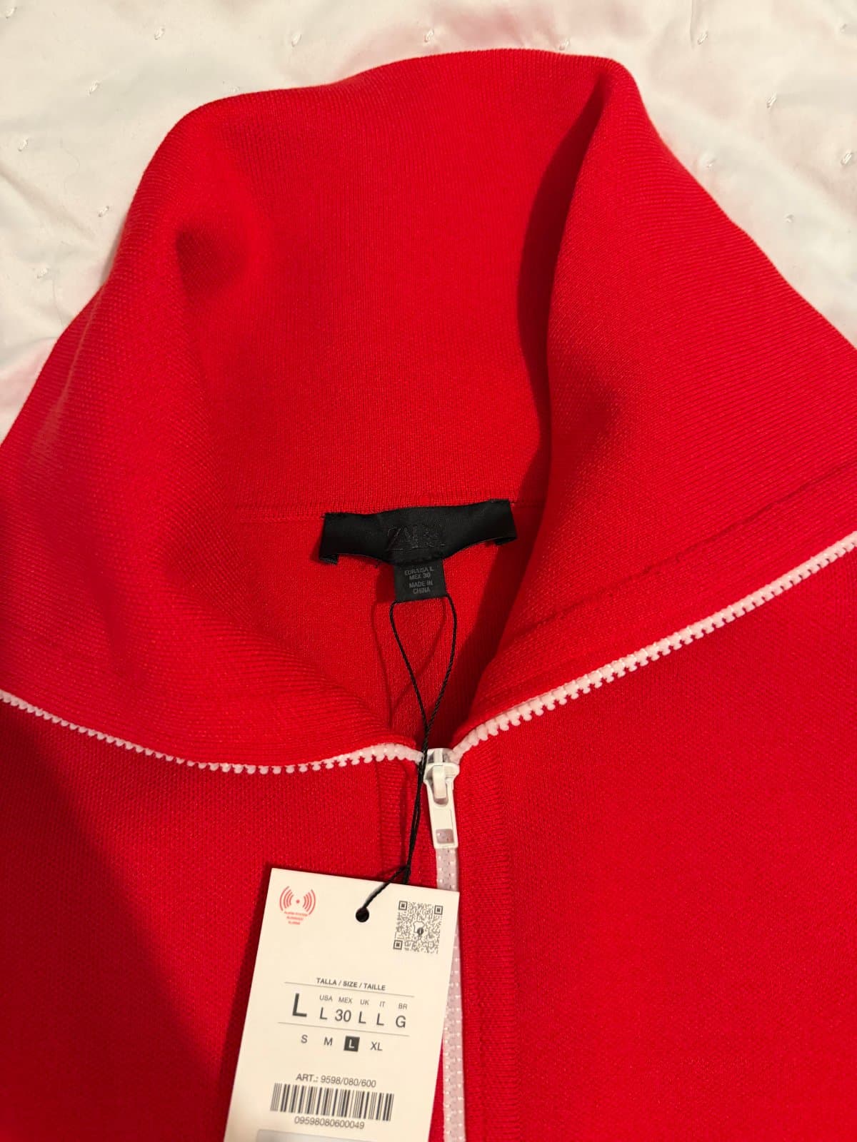 Zara Red Short-Sleeve Zip-Up Mini Dress – New With Tags thumbnail 4
